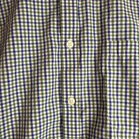 Jos. A. Bank men's button down shirt. Green and blue plaid. Tradtional fit. XL - Picture 3 of 5